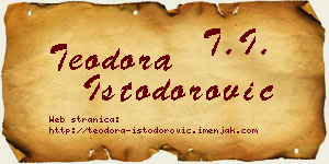 Teodora Istodorović vizit kartica